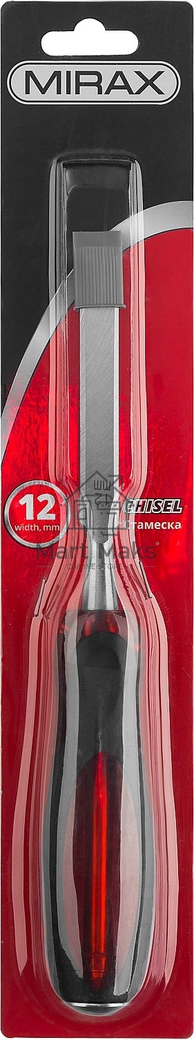 Стамеска MIRAX 1810-12 с двухкомпонентной прозрачной рукояткой, 12мм