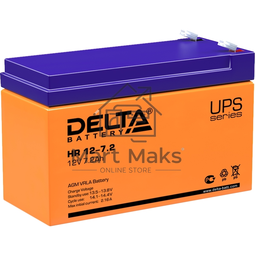 Батарея Delta HR 12-7.2 (12V, 7.2Ah)