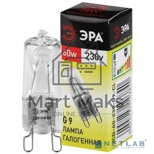 Лампа галогенная ЭРА G9-JCD-60-230V-Cl(100/1000/30000)