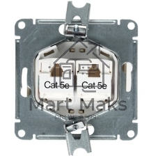 Механизм розетки комп. 2-м Glossa RJ45+RJ45 кат. 5е беж. SchE GSL000285KK