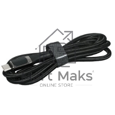 Кабель OLMIO GEEK, Type-C - Type-C, 60W, 1.2м, тканевая оплетка, LCD, черный