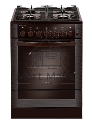 Плита комбинированная Gefest ПГЭ 6502-02 0045 коричневый, конфорок 4 газовых, духовка 52 л, 60 см x 85 см x 60 см