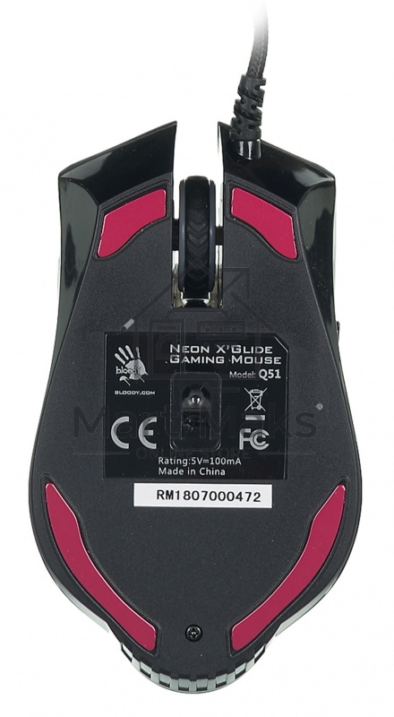 Мышь проводная A4Tech Bloody Q51 черный, 3200 dpi, USB, кнопки - 8