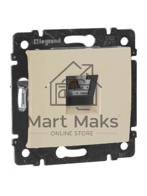 Розетка телефонная Valena RJ11 4 контакта 1 коннектор (слоновая кость) Legrand 774338