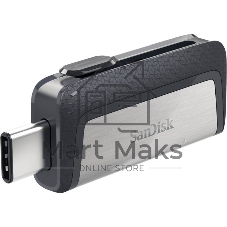 Флешка USB SanDisk DDC2 Ultra Dual (SDDDC2-032G-G46), 128Gb, USB 3.0/USB 3.1 Type C, R/W 150/30, серый/черный