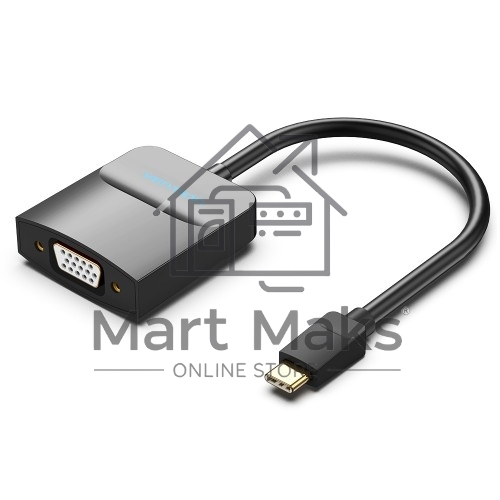 Мультимедиа конвертер Vention USB Type C M/VGA 15F, Черный