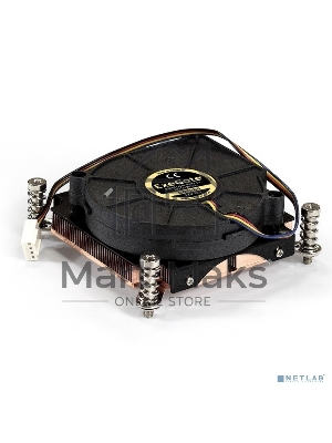 Кулер для процессора ExeGate ESNK-0049.PWM.1U.2011/66.Cu черный, 75 мм, медь, 5000 об/мин, 54 дБ, 4 pin, 115 Вт, 30 мм