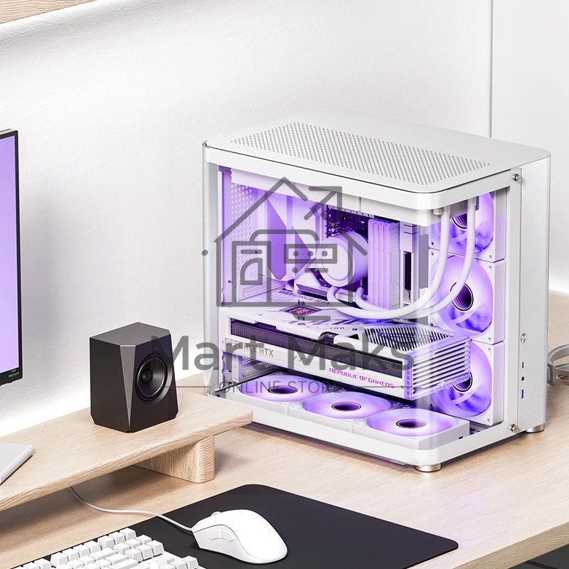 Компьютерный корпус без блока питания JONSBO TK-2, Midi-Tower, TG, no fans, 1xUSB-A 3.2 + 1xUSB-C 3.2, ATX, mATX, mITX White