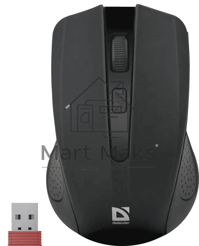 Мышь беспроводная Defender Accura MM-935 черный, 1600 dpi, радиоканал, USB, кнопки - 4