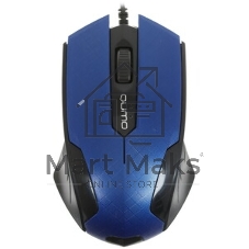 Мышь проводная Qumo Office M14 синий, 1000 dpi, USB, кнопки - 3
