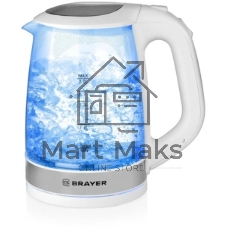 Электрочайник BRAYER BR1040WH белый, 2.0 л, 2200 Вт, скрытый нагревательный элемент