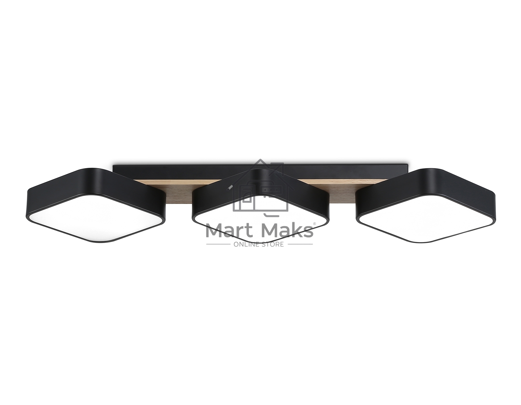 Светильник Ambrella light FL4878/3 BK/WD черный/дерево 54W 3000-6000K 680*200*70 (без ПДУ)