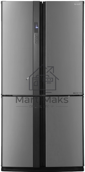 Холодильник Sharp SJ-EX93PSL нержавеющая сталь трёхкамерный 345/211 л морозилка снизу Side by Side