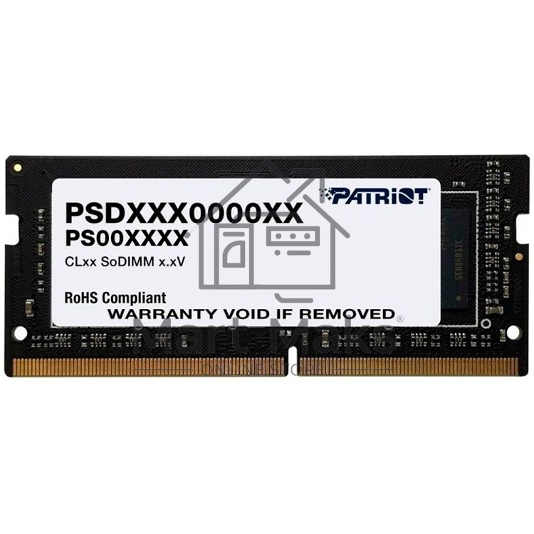 Модуль памяти Patriot SO-DIMM DDR4 8Gb 2400MHz Patriot PSD48G240082S RTL PC4-17000 CL17 260-pin 1.2В dual rank