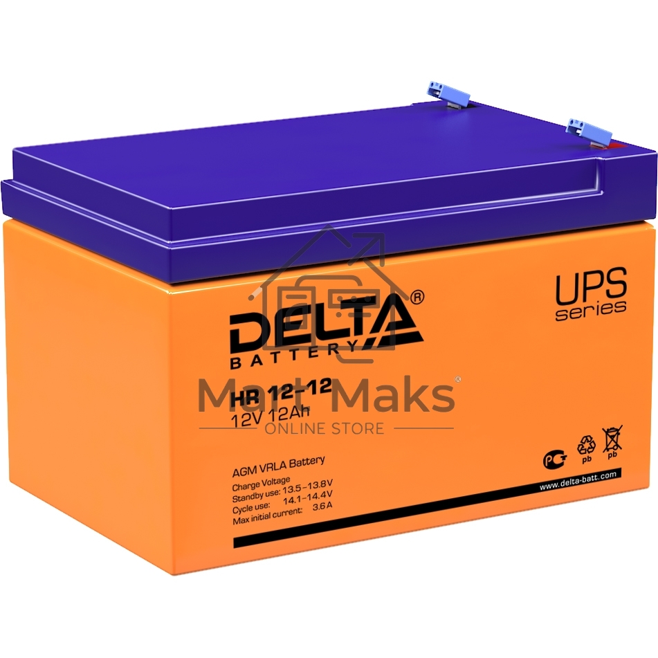 Батарея Delta HR 12-12 (12V, 12Ah)
