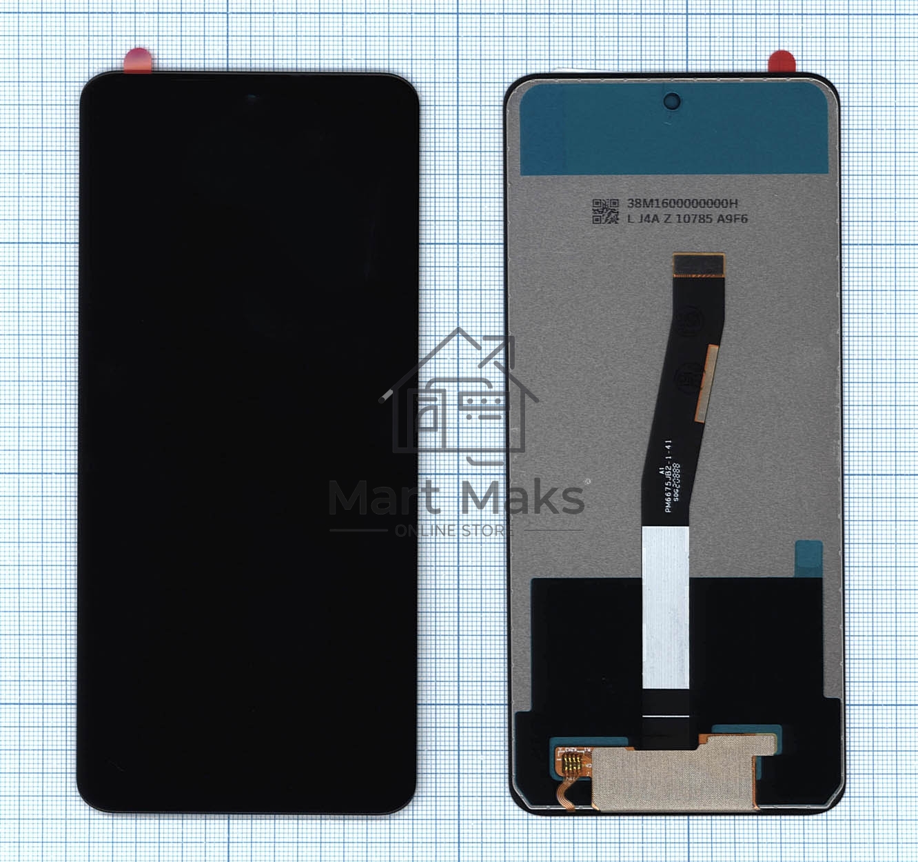 Дисплей для Xiaomi Redmi Note 9S, Redmi Note 9 Pro в сборе с тачскрином (copy) черный