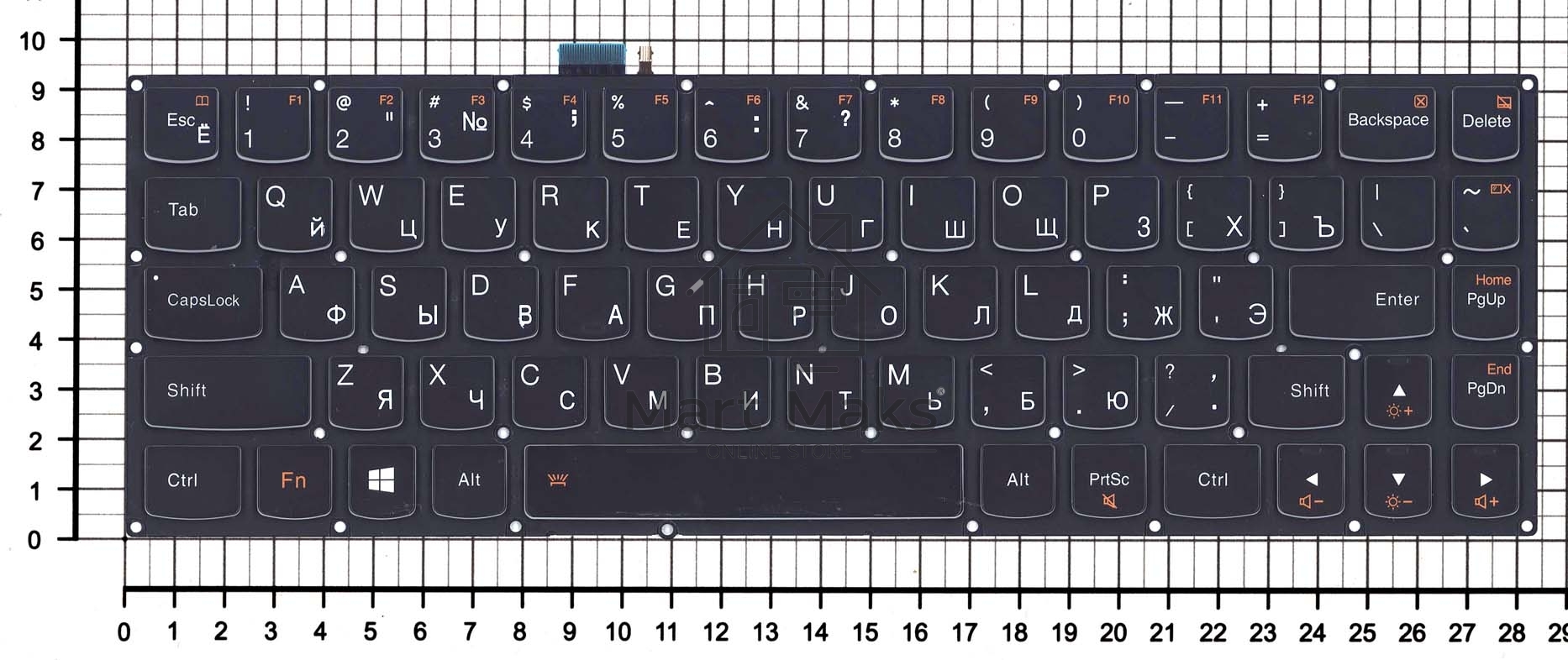 Клавиатура для ноутбука Lenovo Yoga 3 pro 1370, черная с подсветкой