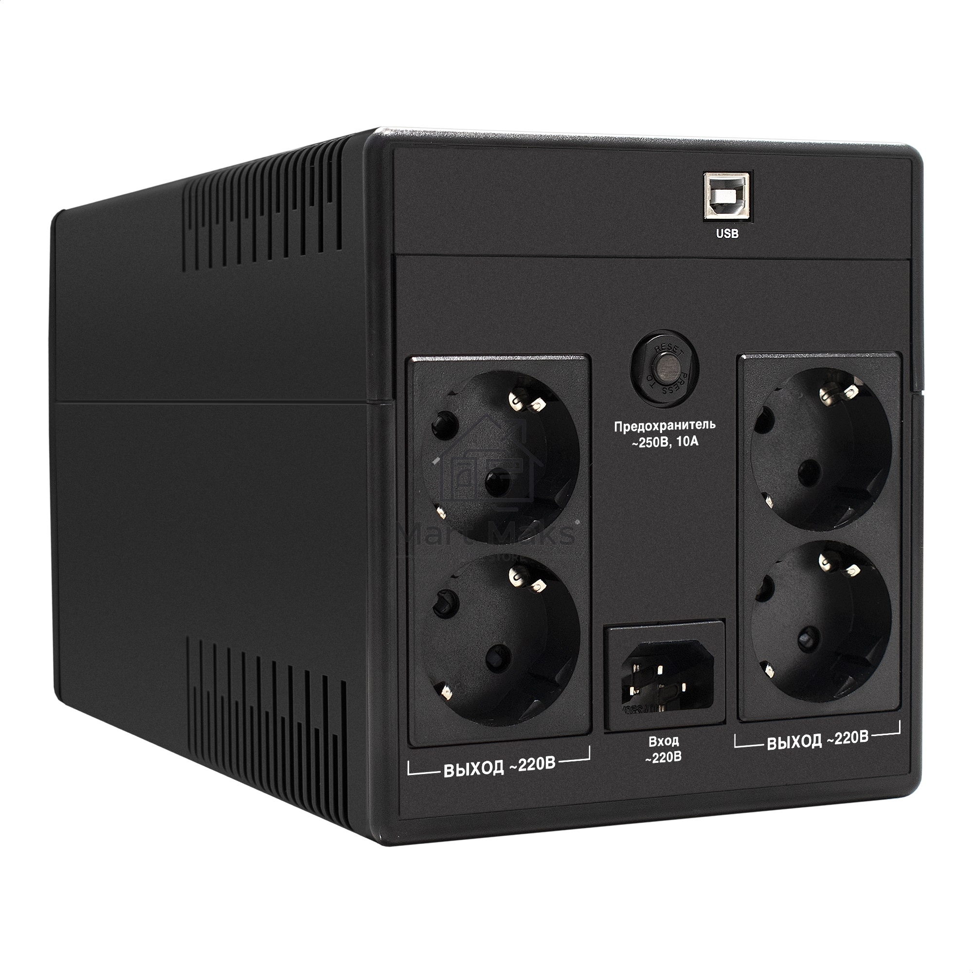 Источник бесперебойного питания ExeGate EP285490RUS SpecialPro UNB-1200.LED.AVR.EURO.RJ.USB<1200VA/750W, LED, AVR, 4 евророзетки, RJ45/11, USB, Black>