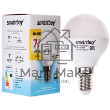 Светодиодная (LED) лампа Smartbuy-P45-07W/3000/E14