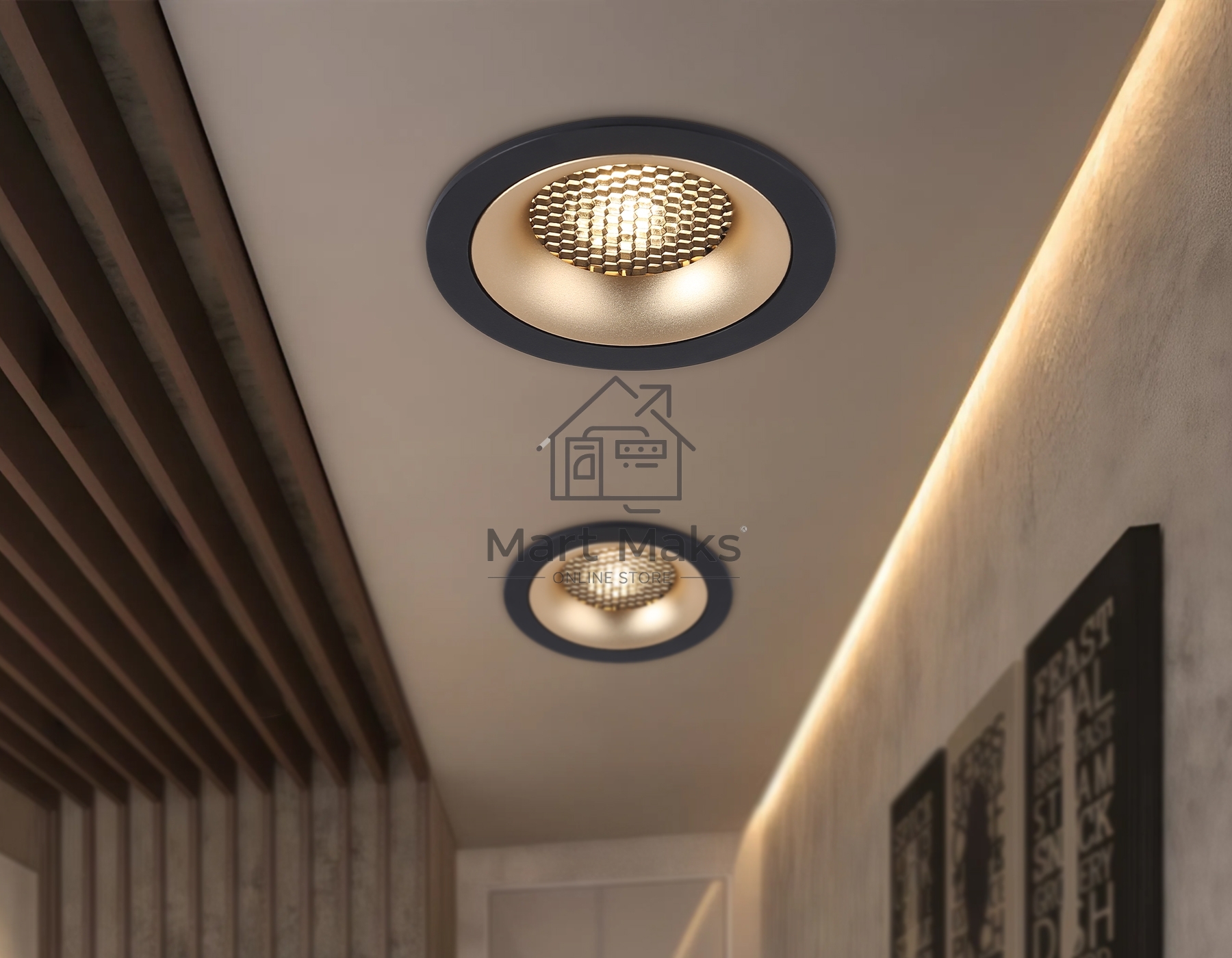 Светильник встраиваемый Ambrella light TN102725 BK/GD черный/золото GU5.3 92*92*23