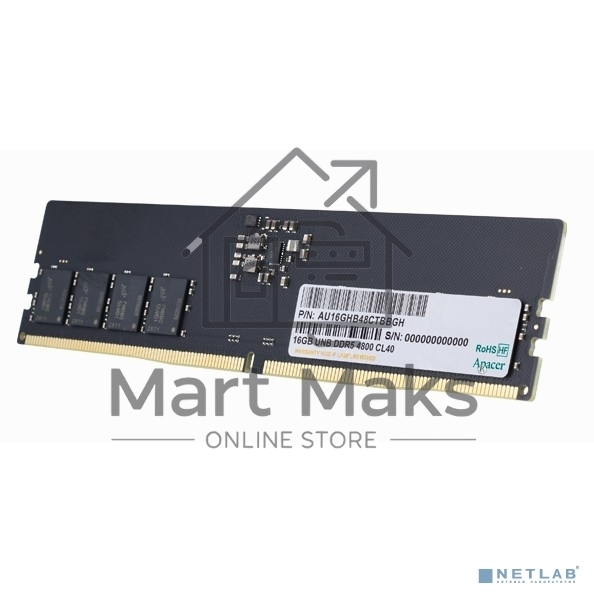 Оперативная память Apacer, DDR5, 16GB (1x16GB), 4800MHz, CL40, DIMM