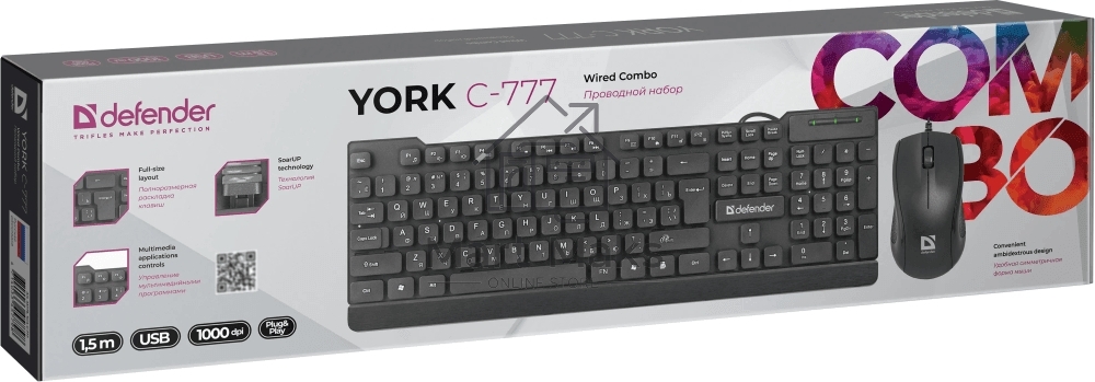 Клавиатура + мышка Defender YORK C-777 RU