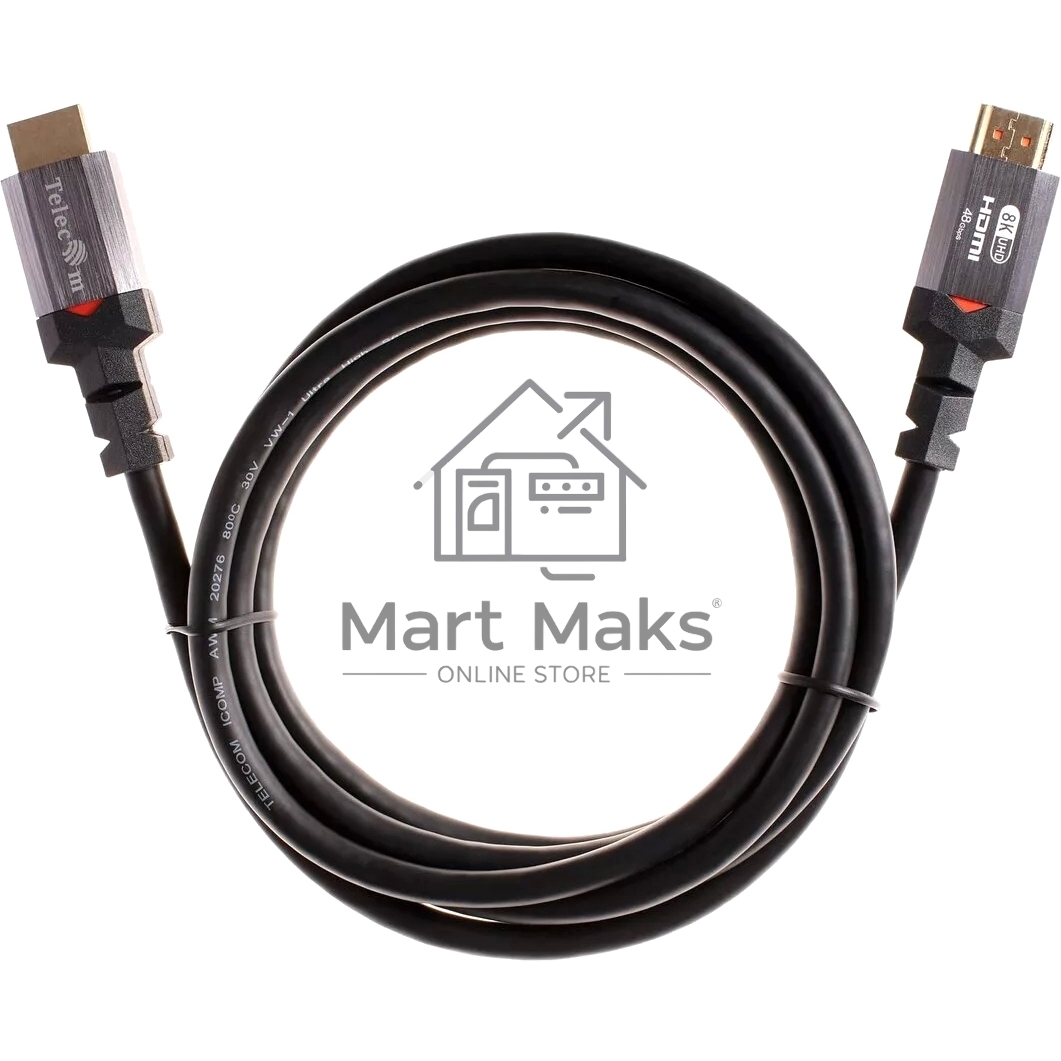 Кабель Telecom HDMI 19M/M,ver. 2.1, 8K@60 Hz 2m метал разъемы