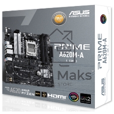 Материнская плата ASUS PRIME A620M-A-CSM, AM5, AMD A620, 2xDDR5, 4xSATA, 2xM.2, 1xPCI-E 4.0 x16, 1xHDMI, 1xDP, 1xVGA, 1x 1Gb LAN, 2xUSB-A 3.2 Gen 1, 4xUSB-A 2.0, 3x3.5 мм, 7.1, Micro-ATX