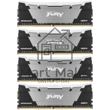 Оперативная память Kingston Fury Renegade, DDR4, 128GB (4x32GB), 3200MHz, CL16, DIMM, радиатор, черный