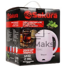 Чайник электрический Sakura SA-2147P 1.8 л, нерж+фиолет д