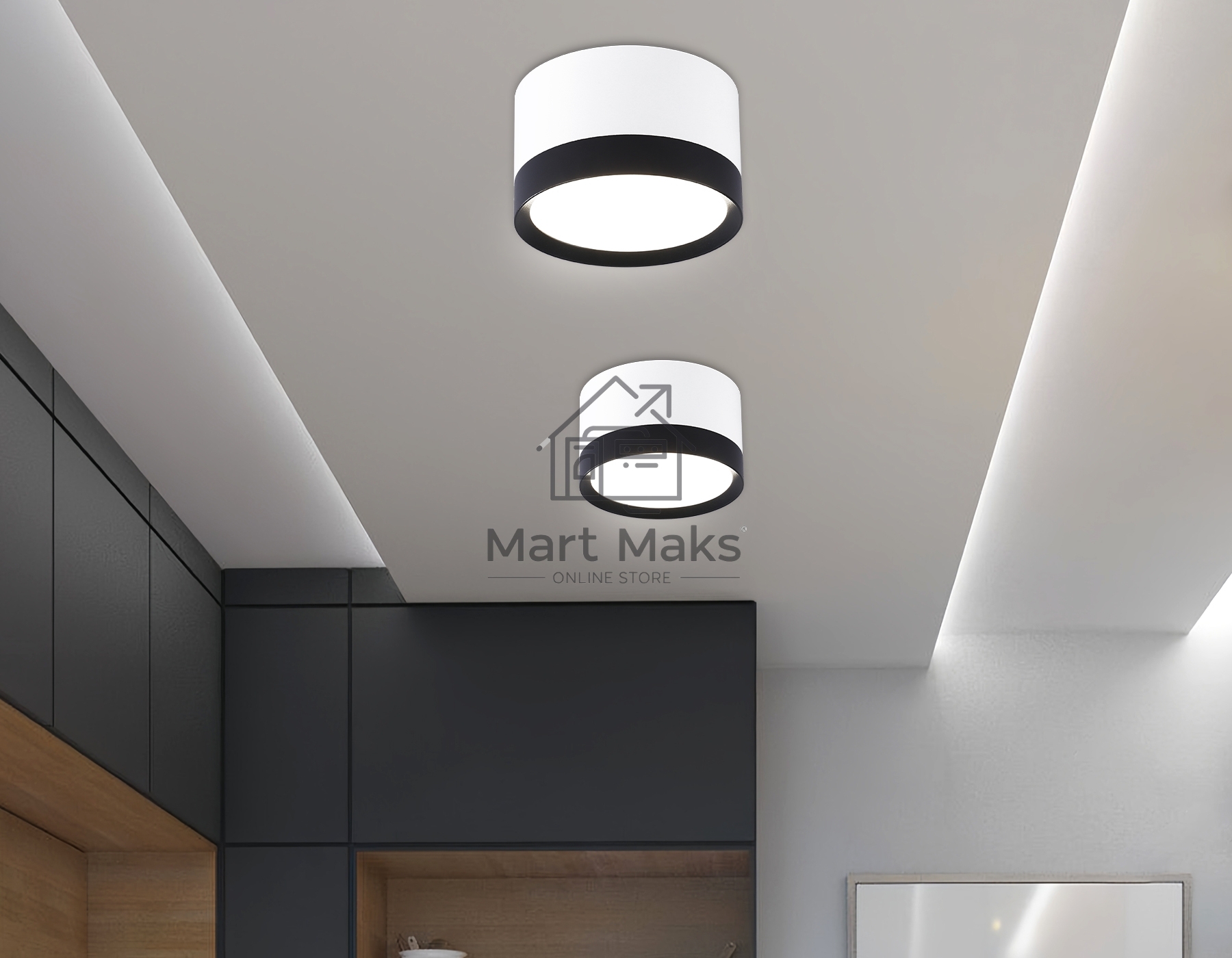 Светильник Ambrella light TN52353 WH/BK белый/черный GX53 max 12W D82*50