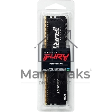 Оперативная память Kingston Fury Beast Black, DDR4, 8GB (1x8GB), 3200MHz, CL16, с радиатором, черный