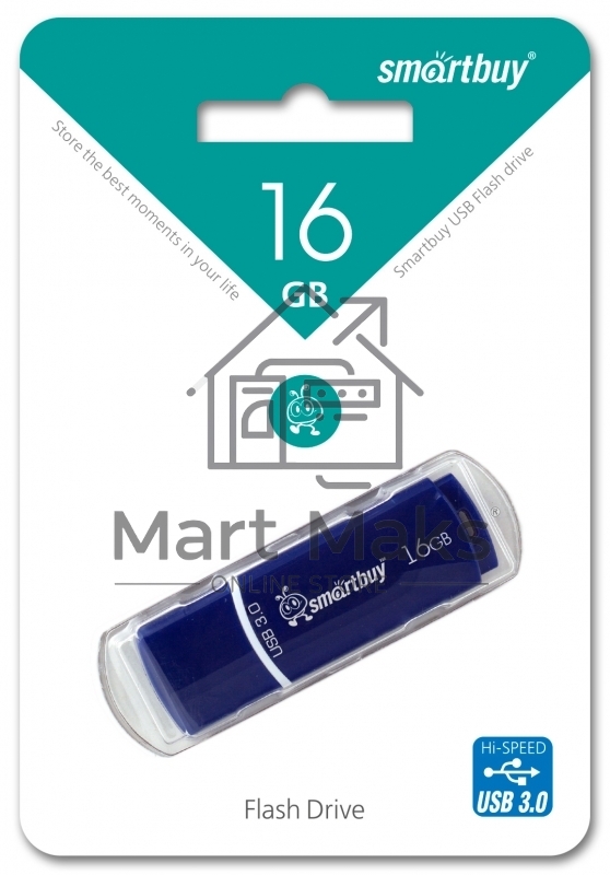 Флешка USB R/W R/W SmartBuy 3.0 Flash Drive 16Gb,Crown Blue (SB16GBCRW-Bl)