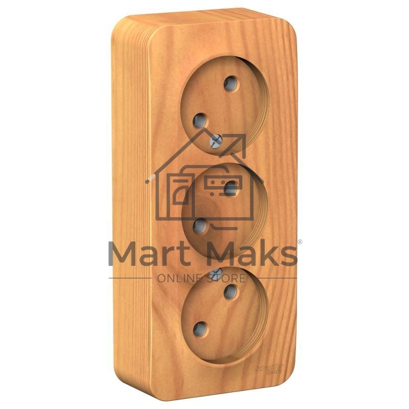 Розетка 3-ая б/з без шторок 16А, 250В, изолир. пластина SE Blanca наруж Ясень