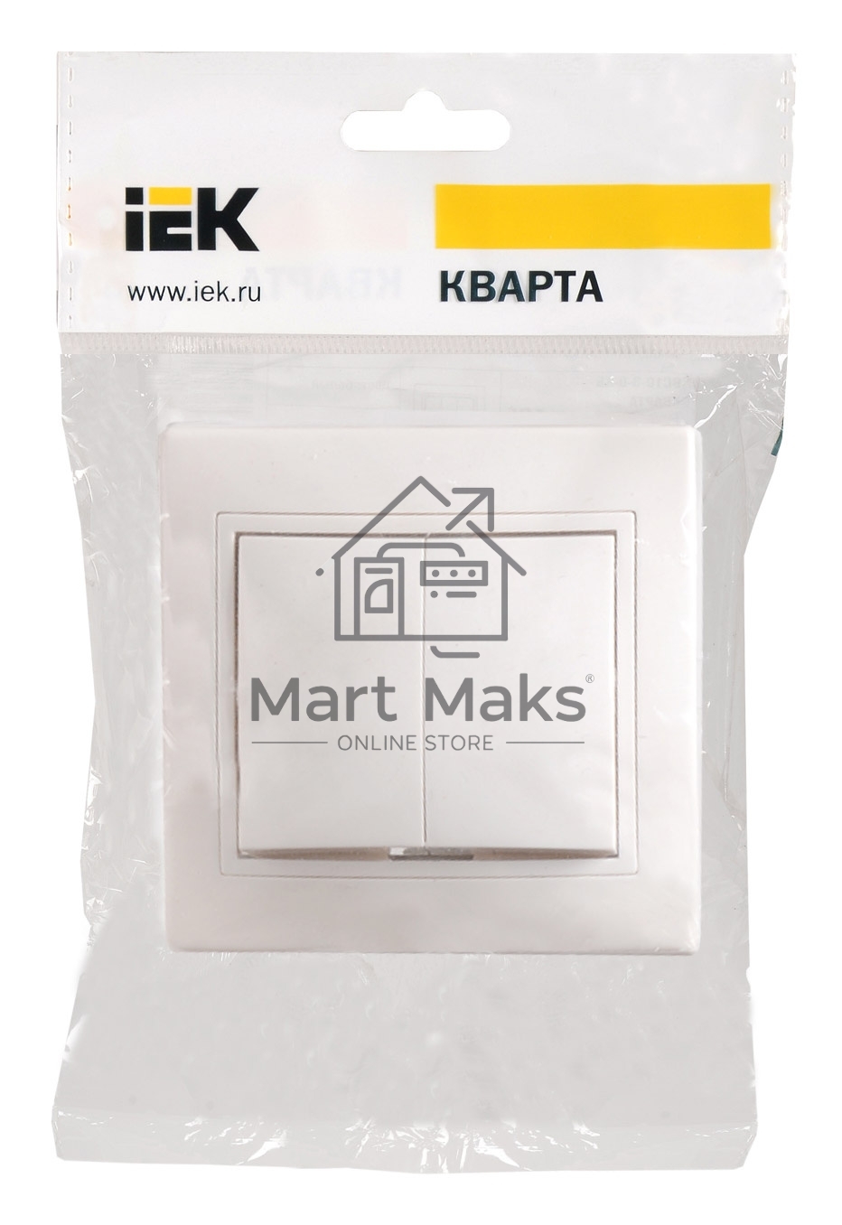 Выключатель Iek EVK20-K01-10-DM ВС10-2-0-КБ 2кл 10А КВАРТА (белый)