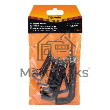 Набор ключей Sparta имбусовых HEX, 1,5–10 мм, 10 шт., оксидированные, на кольце