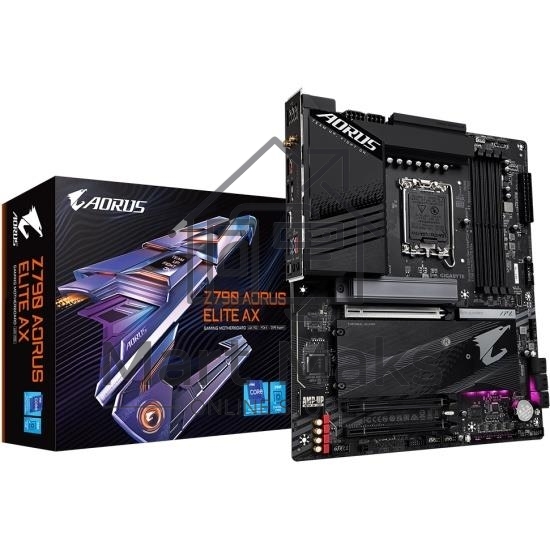 Материнская плата Gigabyte Z790 AORUS ELITE AX, LGA 1700, Intel Z790, 4xDDR5, 6xSATA, 4xM.2, 1xPCI-E 5.0 x16, 1xPCI-E 3.0 x4, 1xDP, 1xHDMI, 1x 2.5Gb LAN, 2xUSB-A 2.0, 3xUSB-A 3.2 Gen 1, 2xUSB-A 3.2 Gen 2, 1xUSB-C 3.2 Gen 2x2, 7.1, ATX