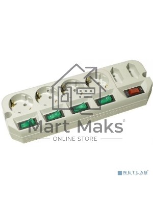 Сетевой фильтр Most ARG 3м (6 розеток) белый (пакет ПЭ)