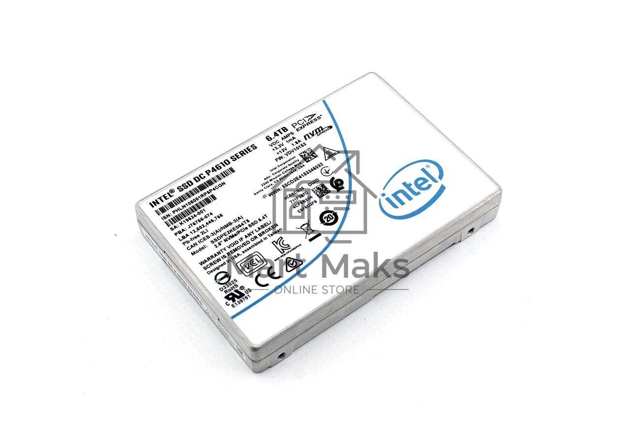 Накопитель SSD Intel DC P4610 Series, 6400GB, U.2, PCIe, NVMe, R/W 3200/3200