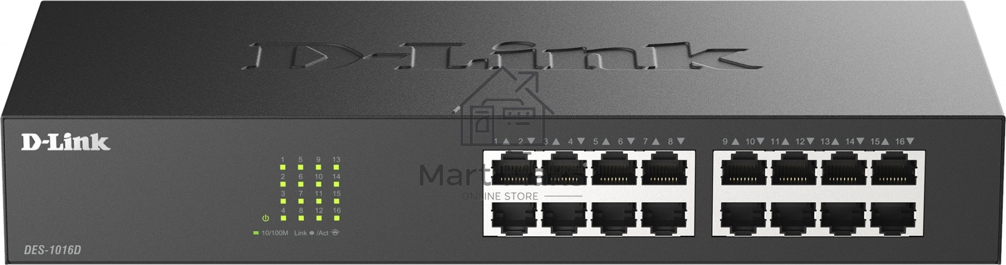 Неуправляемый коммутатор D-Link DES-1016D/I1A с 16 портами 10/100Base-TX