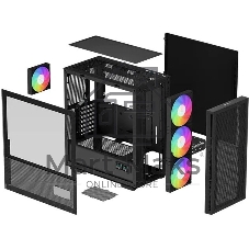 Компьютерный корпус DeepCool CH560 Digital черный (R-CH560-BKAPE4D-G-1) (ATX, без БП, 2хUSB, с окном)