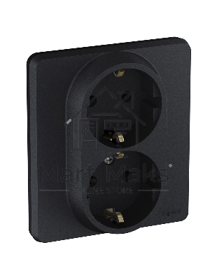Розетка 2 x 2К+З немецкий стандарт 16А 250В антрацит