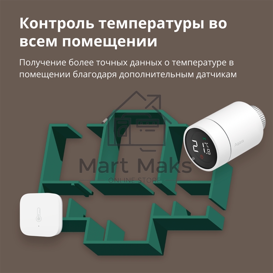 Термоголовка Aqara Smart Radiator Thermostat E1 (SRTS-A01) для радиат. резьбовой