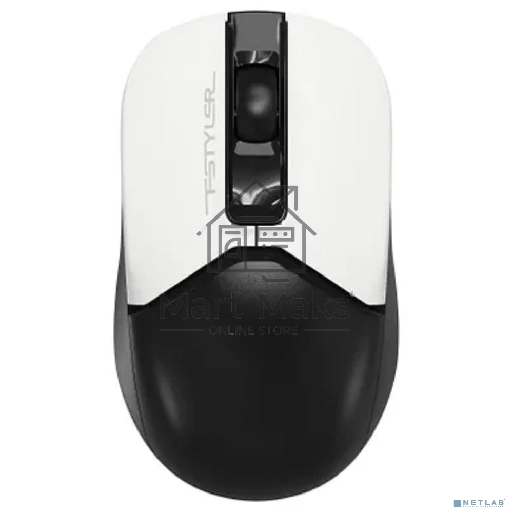 Мышь беспроводная A4Tech Fstyler FB12 белый/черный, 1200 dpi, радиоканал, Bluetooth, USB, кнопки - 3