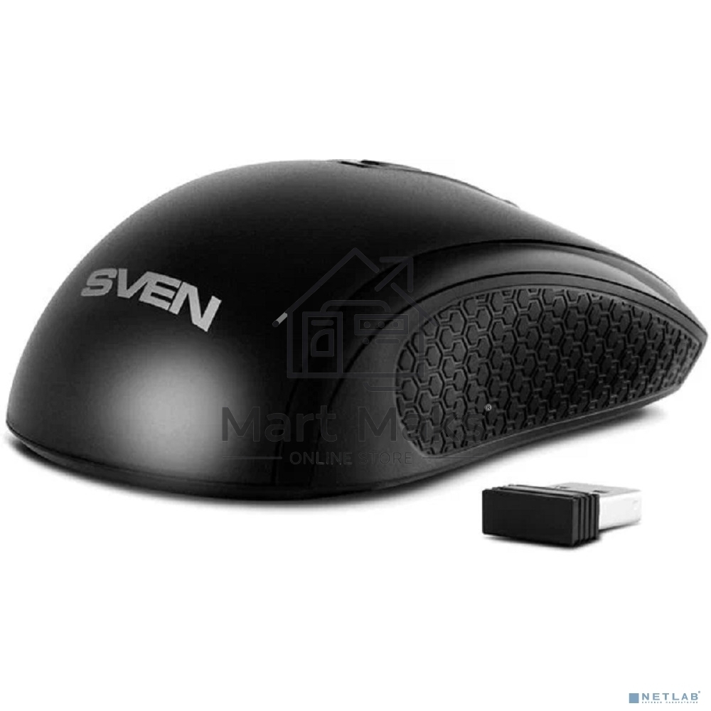 Мышь беспроводная SVEN RX-220W черный, 1600 dpi, радиоканал, USB, кнопки - 4