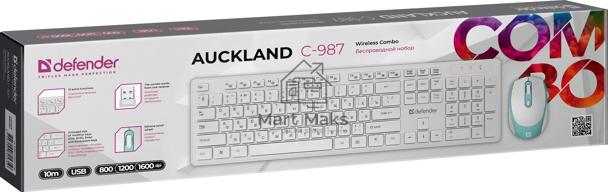 Клавиатура + мышка Defender AUCKLAND C-987 RU WHITE