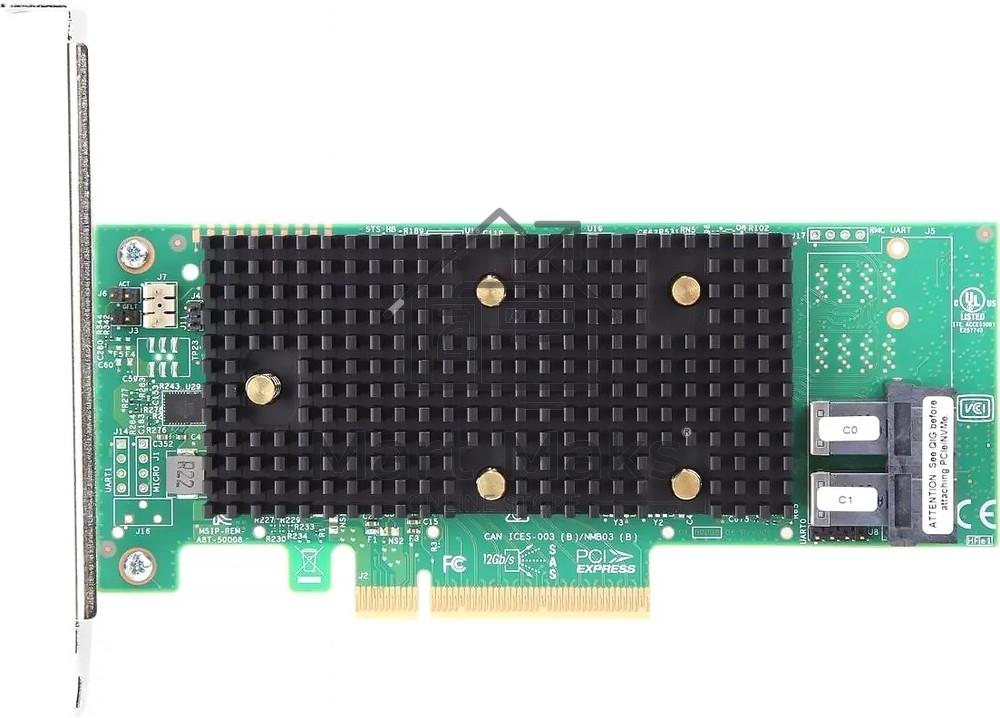 Контроллер MegaRAID 9440-8i SGL (05-50008-02), PCIe 3.1 x8 LP, SAS/SATA/NVMe, RAID 0,1,5,6,10,50,60, 8port(2 * int SFF8643), 3408 IOC