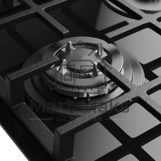 Варочная поверхность MONSHER MGG 44 Noir, High-Tech, газ, 45 см, газ-контроль, автоматический электроподжиг, чугунные решетки, форсунки под сжиженый газ, конфорки SABAF, поворотные переключатели, цвет черный