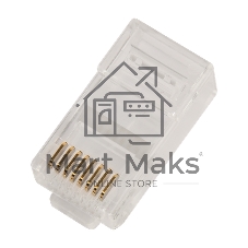 Коннектор LANMASTER RJ45 тип EZ, 8P8C, UTP, Cat.5e, универсальный, со вставкой, покрытие 50 микрон,100 шт.