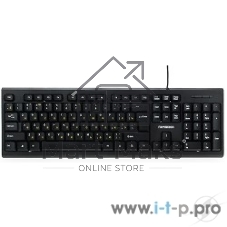 Клавиатура проводная Гарнизон GK-120, USB, черный, поверхность- карбон